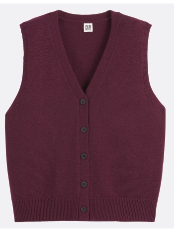 κοντό πλεκτό γιλέκο από μαλλί