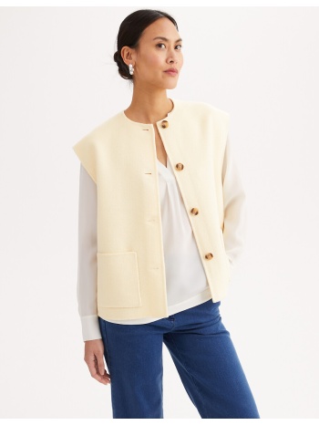 αμάνικο σακάκι από μάλλινο ύφασμα