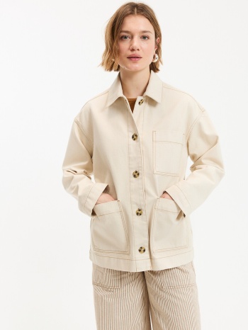 μακρύ τζιν σακάκι τύπου worker