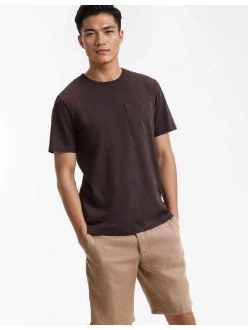 βαμβακερό t-shirt με στρογγυλή λαιμόκοψη και κοντά μανίκια