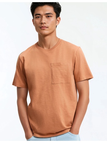 βαμβακερό t-shirt με στρογγυλή λαιμόκοψη και κοντά μανίκια