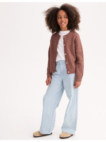 πλεκτή ζακέτα με διάτρητο σχέδιο