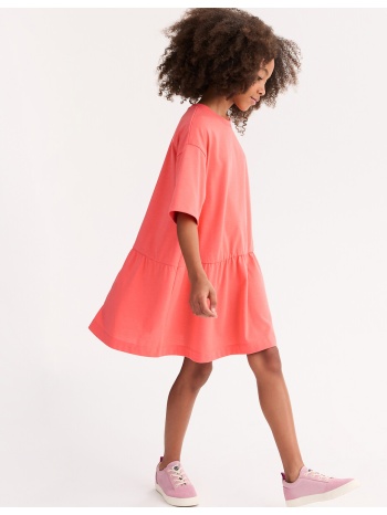 φόρεμα με κοντά μανίκια από βαμβακερό ζέρσεϊ