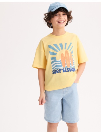 oversized t-shirt με στρογγυλή λαιμόκοψη και κοντά μανίκια