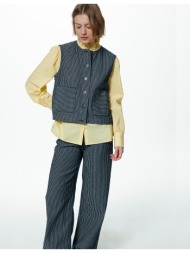 αμάνικο τζιν γιλέκο με ίσια γραμμή και ρίγες