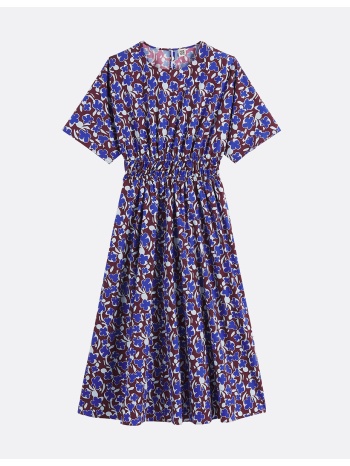 μακρύ φλοράλ φόρεμα σε άλφα γραμμή με κοντά μανίκια