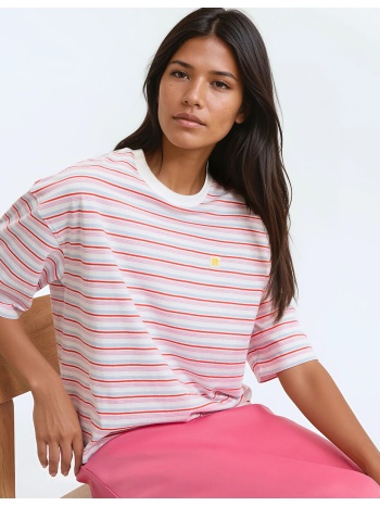 ριγέ t-shirt με στρογγυλή λαιμόκοψη και κοντά μανίκια
