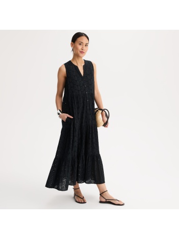 εβαζέ αμάνικο φόρεμα με κέντημα και μακρύ μήκος