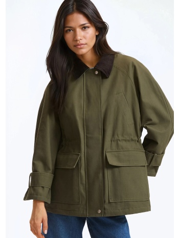 παρκά με φερμουάρ και κοτλέ γιακά