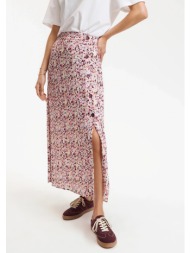 μακριά φούστα με κουμπιά και φλοράλ μοτίβο