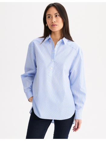 πουκάμισο-τουνίκ με ρίγες και μακριά μανίκια από βαμβάκι