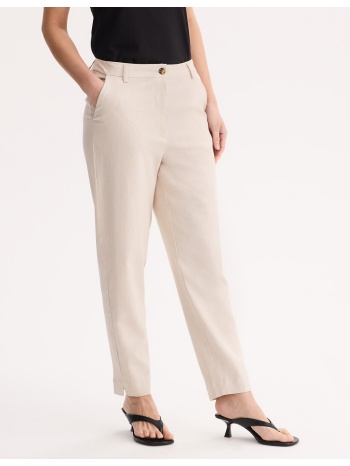 παντελόνι cigarette 7 8 από λινό και βισκόζη