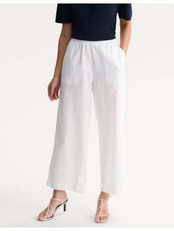 παντελόνι φαρδύ 7|8 από λινό και βαμβάκι με ελαστική μέση