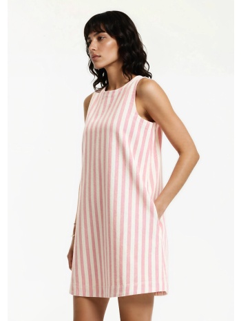 κοντό αμάνικο ριγέ φόρεμα