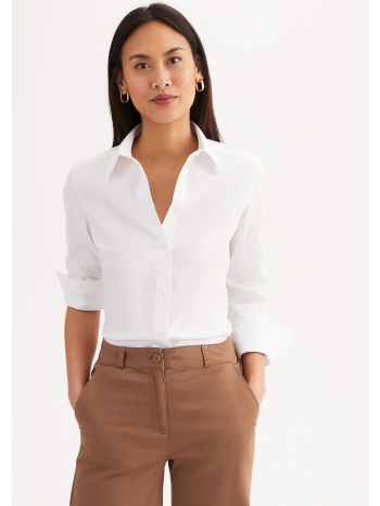 πουκάμισο από ελαστικό βαμβάκι με μακριά μανίκια