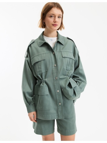 φαρδύ safari σακάκι από lyocell και βαμβάκι