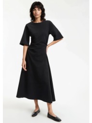 μίντι φόρεμα με κοντά μανίκια και ντραπέ μέση