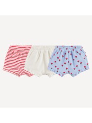 σετ 3 σορτς με βολάν από πετσετέ ύφασμα