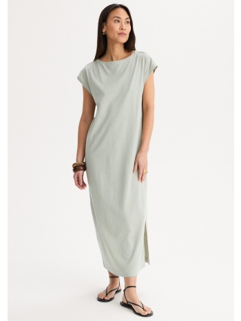 μίντι t-shirt φόρεμα από λινό και βαμβάκι