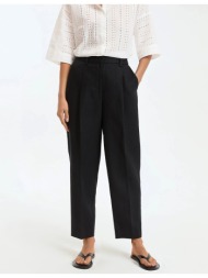 παντελόνι cigarette με πιέτες από λινό