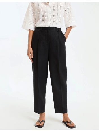 παντελόνι cigarette με πιέτες από λινό