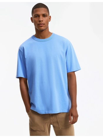 κοντομάνικο βαμβακερό t-shirt με στρογγυλή λαιμόκοψη