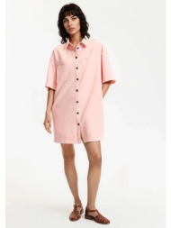 κοντό σεμιζιέ φόρεμα με κοντά μανίκια