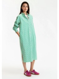 ίσιο μακρύ σεμιζιέ φόρεμα με μακριά μανίκια