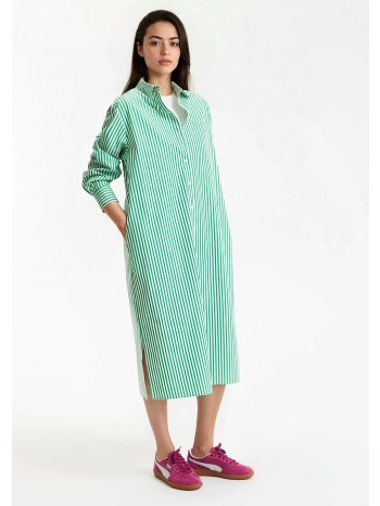 ίσιο μακρύ σεμιζιέ φόρεμα με μακριά μανίκια