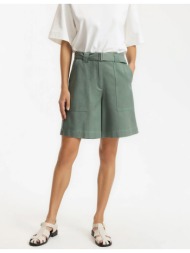βερμούδα cargo με ζώνη από lyocell και βαμβάκι