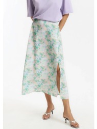 μακριά φούστα με σκίσιμο και φλοράλ μοτίβο
