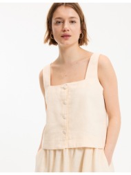 λινό τοπ με τιράντες και ...