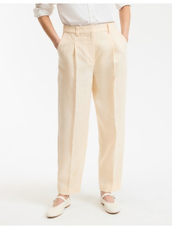 παντελόνι cigarette με πιέτες από λινό