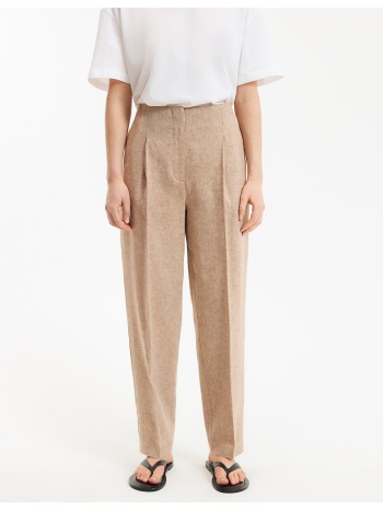 ψηλόμεσο παντελόνι cigarette από λινό και βαμβάκι