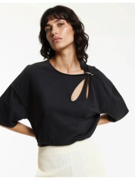 κοντομάνικο μπλουζάκι με στρόγγυλη λαιμόκοψη