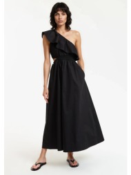 μακρύ ασύμμετρο φόρεμα με βολάν