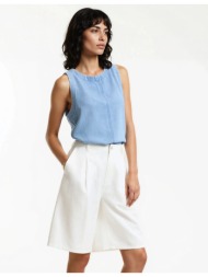 αμάνικο τοπ με στρογγυλή λαιμόκοψη από τζιν