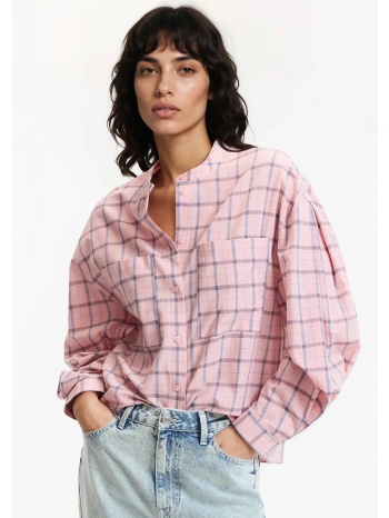 πουκάμισο με στρογγυλή λαιμόκοψη