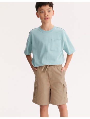 κοντομάνικο t-shirt με στρογγυλή λαιμόκοψη και τσέπη στο