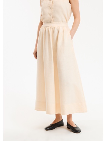 μακριά φούστα σε γραμμή α από λινό