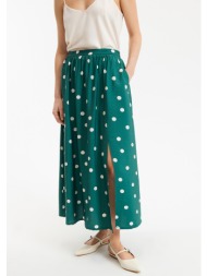 μακριά αέρινη φούστα με πουά σχέδιο