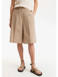 βερμούδα με πιέτες από λινό και βαμβάκι