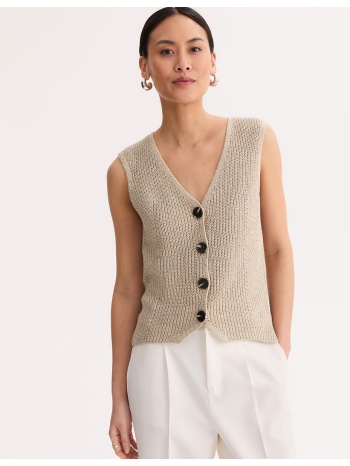 πλεκτό γιλέκο από λινό και βαμβάκι