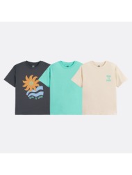 σετ 3 κοντομάνικα μπλουζάκια με στρογγυλή λαιμόκοψη