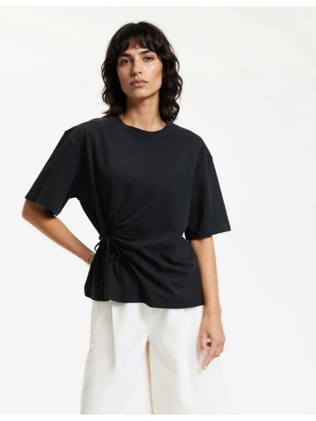 κοντομάνικο τ-shirt με στρογγυλή λαιμόκοψη και δέσιμο