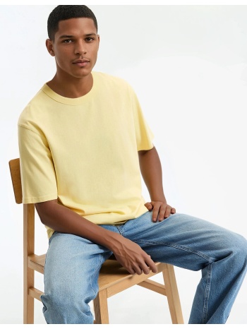 κοντομάνικο βαμβακερό t-shirt με στρογγυλή λαιμόκοψη