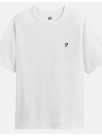 t-shirt με κεντημένη καφετιέρα