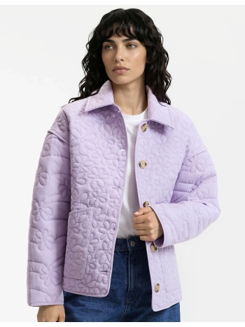 καπιτονέ ζακέτα με ανάγλυφα λουλούδια