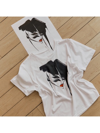 κοντομάνικο t-shirt με στρογγυλή λαιμόκοψη και γραφικό