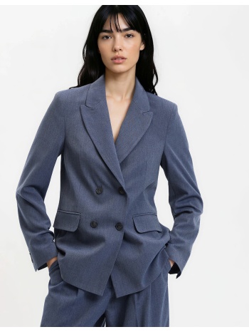 μακρύ σταυρωτό σακάκι σε φαρδιά γραμμή